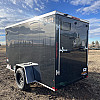 Black 2026 Prairie Road 5'x10' Cargo Trailer Single Axle Ramp Door Black - V Nose  -