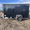 Black 2026 Prairie Road 5'x10' Cargo Trailer Single Axle Ramp Door Black - V Nose  -