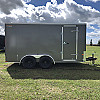 Charcoal 2026 Prairie Road 7'x14' Cargo Trailer Tandem Charcoal Barn Doors