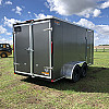 Charcoal 2026 Prairie Road 7'x14' Cargo Trailer Tandem Charcoal Barn Doors