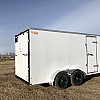 White 2026 Prairie Road 7'x14'Cargo Trailer Tandem White Ramp Door
