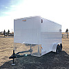 White 2026 Prairie Road 7'x14'Cargo Trailer Tandem White Ramp Door