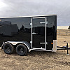 Black 2026 Prairie Road 6'x12' Cargo Trailer Tandem Axle Barn Doors