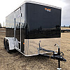 Black 2026 Prairie Road 6'x12' Cargo Trailer Tandem Axle Barn Doors
