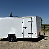 White 2026 Prairie Road 6'x12' Cargo Trailer Single Axle Ramp - V Nose  -
