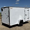 White 2026 Prairie Road 6'x12' Cargo Trailer Single Axle Ramp - V Nose  -