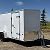 White 2026 Prairie Road 6'x12' Cargo Trailer Single Axle Ramp - V Nose  -
