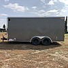 Charcoal 2026 Prairie Road 7'x16' Cargo Trailer Tandem V Nose Charcoal Barn Door