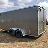 Charcoal 2026 Prairie Road 7'x16' Cargo Trailer Tandem V Nose Charcoal Barn Door