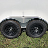 White 2026 Prairie Road 7'x16' Cargo Trailer Tandem V Nose White Ramp Door