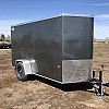 Charcoal 2027 Prairie Road 5'x10' Cargo Trailer Single Axle Barn Door Charcoal - V Nose  -
