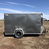 Charcoal 2027 Prairie Road 5'x10' Cargo Trailer Single Axle Barn Door Charcoal - V Nose  -