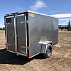Charcoal 2027 Prairie Road 5'x10' Cargo Trailer Single Axle Barn Door Charcoal - V Nose  -