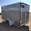 Charcoal 2027 Prairie Road 5'x10' Cargo Trailer Single Axle Barn Door Charcoal - V Nose  -