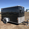 Black 2026 Prairie Road 5'x10' Cargo Trailer Single Axle Black Ramp Door