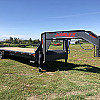 Charcoal 2026 Double A 32' Pro Gooseneck Flatdeck Trailer - GVWR: 21,000lbs