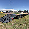 Charcoal 2026 Double A 32' Pro Gooseneck Flatdeck Trailer - GVWR: 21,000lbs