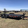 Black 2026 Rainbow Trailers 18'  HD Equipment Trailer - Flip Up Ramps