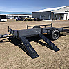 Black 2026 Rainbow Trailers 7'x14' Express Utility Trailer with Ramp Sides & LG Ramp