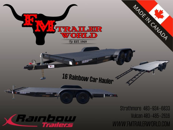 Black 2026 Rainbow Trailers 18' Car & Equipment Trailer - GVWR: 7000lbs