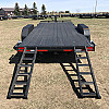 Black 2026 Rainbow Trailers 18' HD Equipment Trailer - Slide Out Ramps