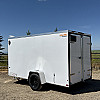 White 2026 Prairie Road 6'x12' Cargo Trailer Single Axle Barn - V Nose  -
