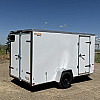 White 2026 Prairie Road 6'x12' Cargo Trailer Single Axle Barn - V Nose  -
