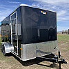 Black 2026 Prairie Road 7'x14'Cargo Trailer Tandem Black Ramp Door