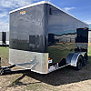 Black 2026 Prairie Road 7'x14'Cargo Trailer Tandem Black Ramp Door