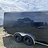Black 2026 Prairie Road 7'x14'Cargo Trailer Tandem Black Ramp Door