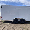White 2026 Prairie Road 7'x14' Cargo Trailer Tandem White Barn Doors