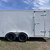 White 2026 Prairie Road 7'x14' Cargo Trailer Tandem White Barn Doors