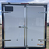 White 2026 Prairie Road 7'x14' Cargo Trailer Tandem White Barn Doors
