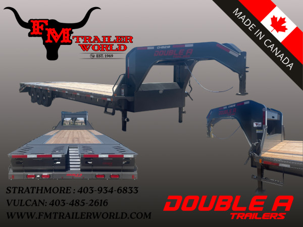 Charcoal 2026 Double A 32' Pro Gooseneck Flatdeck Trailer
