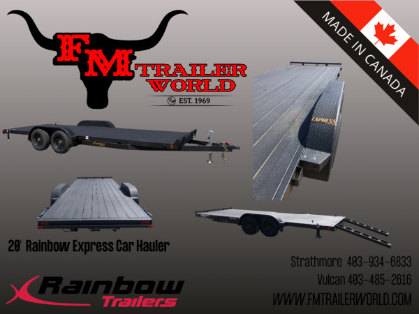 Black 2027 Rainbow Trailers 20' Car & Equipment Trailer