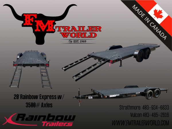 Black 2026 Rainbow Trailers 20' Express Car & Equipment Trailer