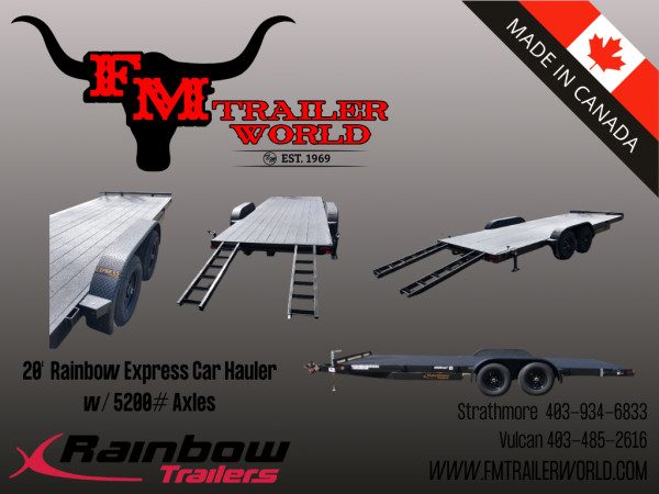 Black 2026 Rainbow Trailers 20' HD Car & Equipment Trailer - GVWR: 9900lbs