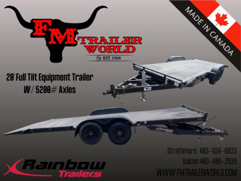 Black 2026 Rainbow Trailers 20' Excursion Tilt Deck Trailer