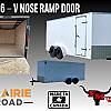 White 2026 Prairie Road 7'x16' Cargo Trailer Tandem V Nose White Ramp Door