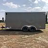 Charcoal 2026 Prairie Road 7'x16' Cargo Trailer Tandem V Nose Charcoal Ramp Door