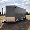 Charcoal 2026 Prairie Road 7'x16' Cargo Trailer Tandem V Nose Charcoal Ramp Door