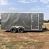 Charcoal 2026 Prairie Road 7'x16' Cargo Trailer Tandem V Nose Charcoal Ramp Door