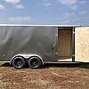Charcoal 2026 Prairie Road 7'x16' Cargo Trailer Tandem V Nose Charcoal Ramp Door
