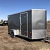 Charcoal 2026 Prairie Road 6'x12' Cargo Trailer Single Axle Ramp - V Nose  -