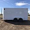 White 2026 Prairie Road 7'x14' Cargo Trailer Tandem White Ramp Door - V Nose  -