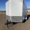 White 2026 Prairie Road 7'x14' Cargo Trailer Tandem White Ramp Door - V Nose  -