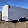White 2026 Prairie Road 7'x14' Cargo Trailer Tandem White Ramp Door - V Nose  -