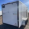 White 2026 Prairie Road 7'x14' Cargo Trailer Tandem White Ramp Door - V Nose  -