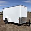 White 2026 Prairie Road 5'x10' Cargo Trailer Single Axle White Barn Door