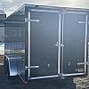 Black 2026 Prairie Road 7'x16' Cargo Trailer Tandem V Nose Black Barn Door